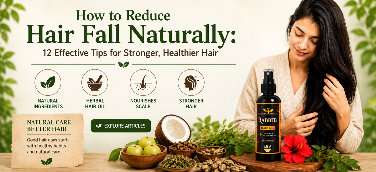 Garudaa Herbals Rabbit Hair Oil with natural Ayurvedic ingredients for reducing hair fall naturally