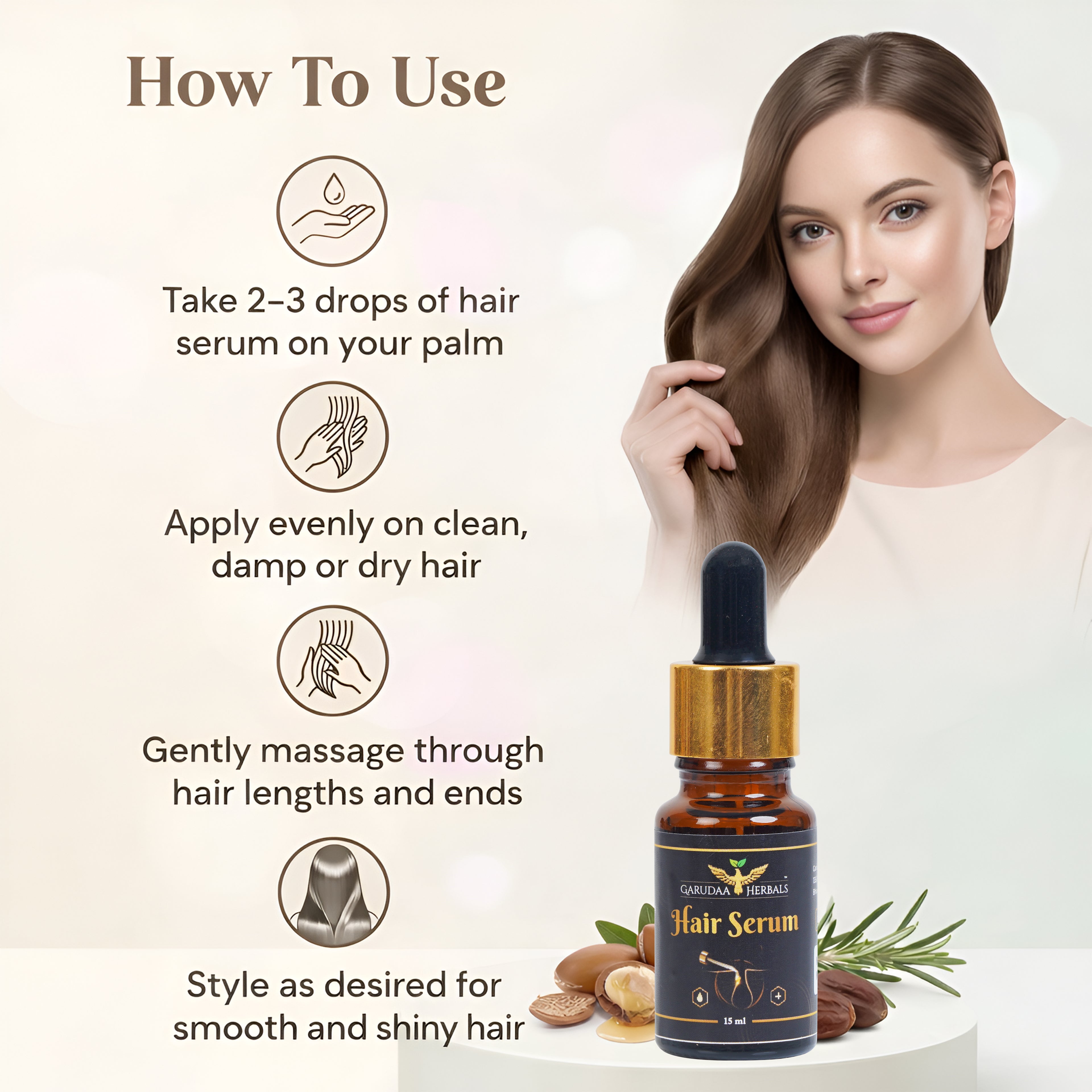 Herbal Hair Serum – Smoothness & Frizz Control Support