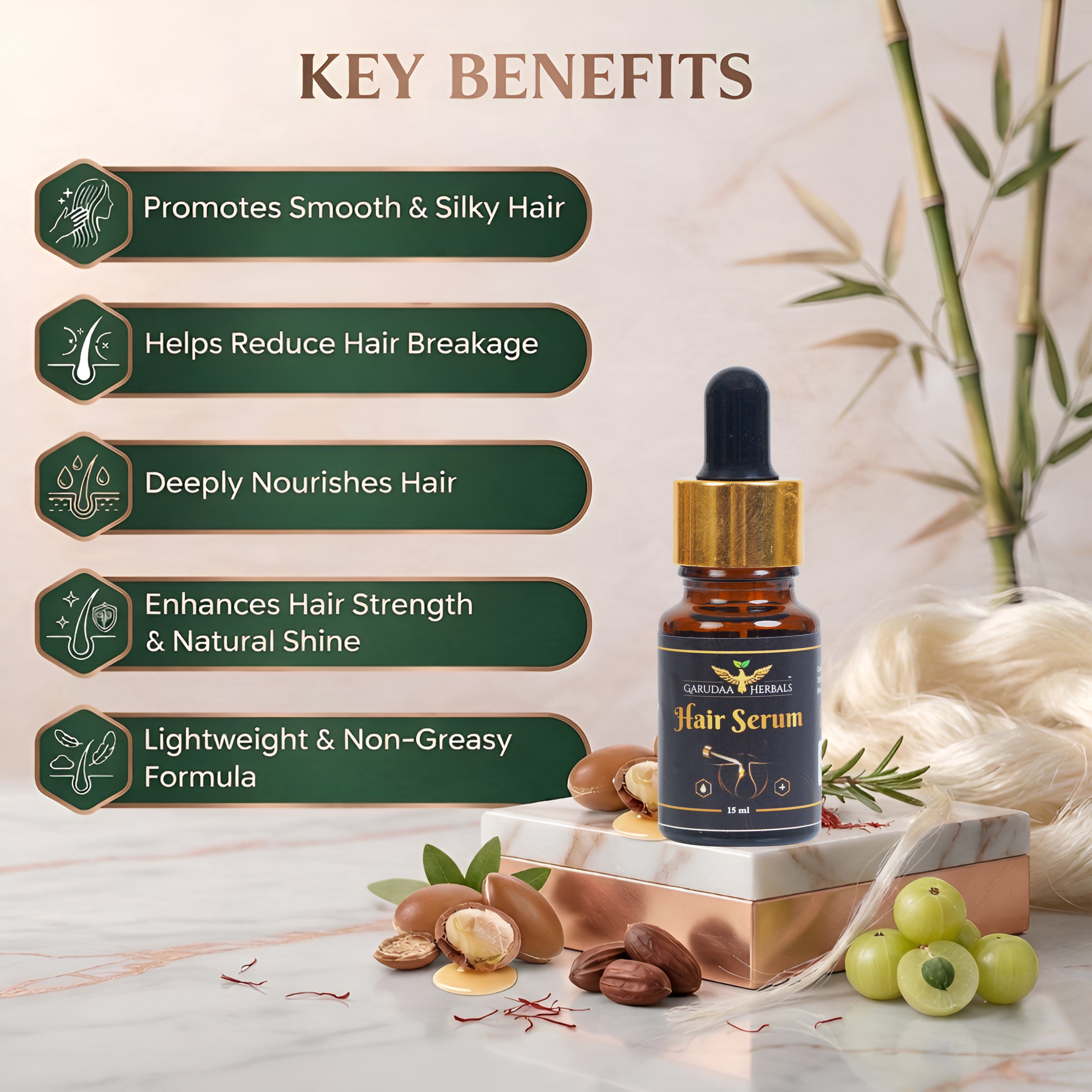 Herbal Hair Serum – Smoothness & Frizz Control Support