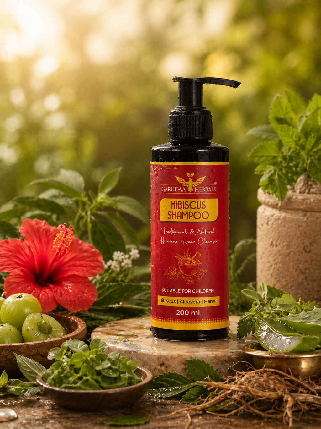 Hibiscus Herbal Shampoo – Strength, Shine & Scalp Care Support