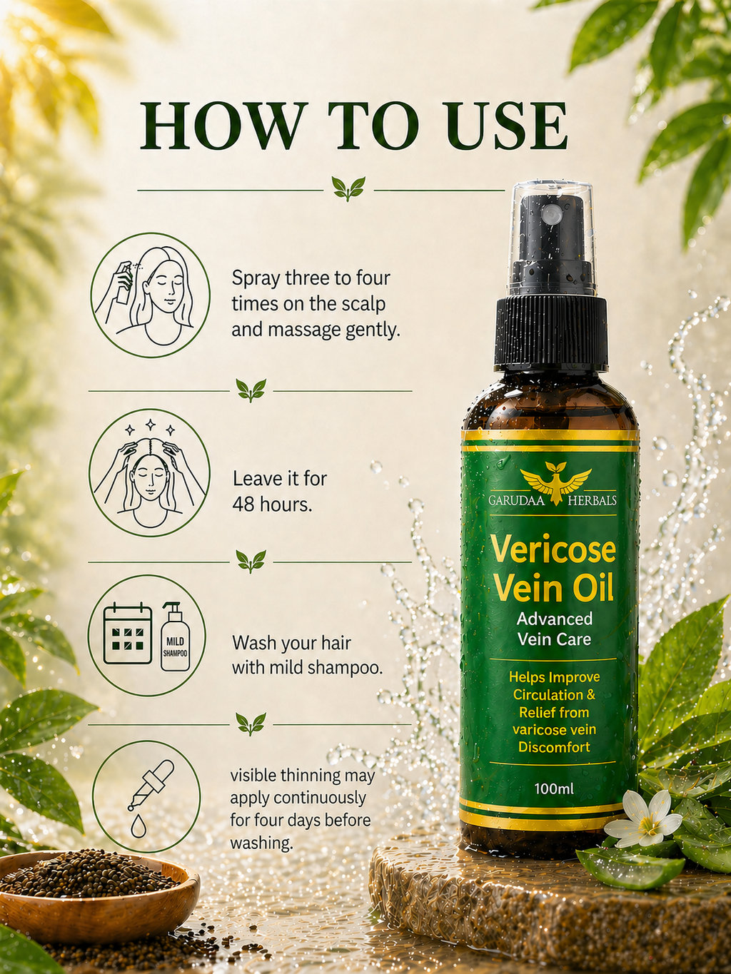 Varicose Vein Herbal Oil – Leg Comfort & Circulation Support