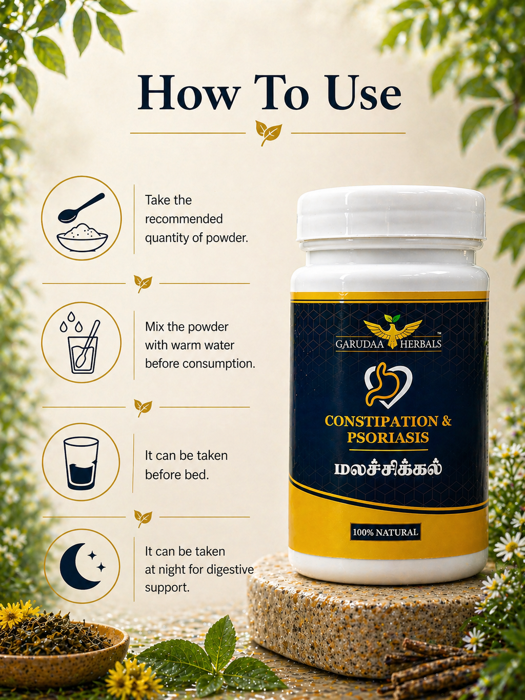 Constipation Relief Herbal Powder – Digestive Wellness Support
