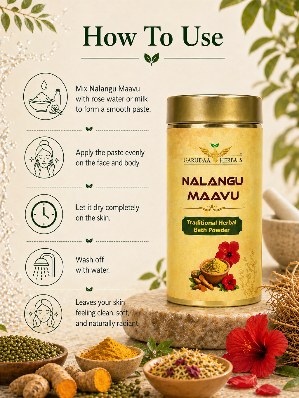 Nalangu Maavu – Traditional Herbal Bath Powder