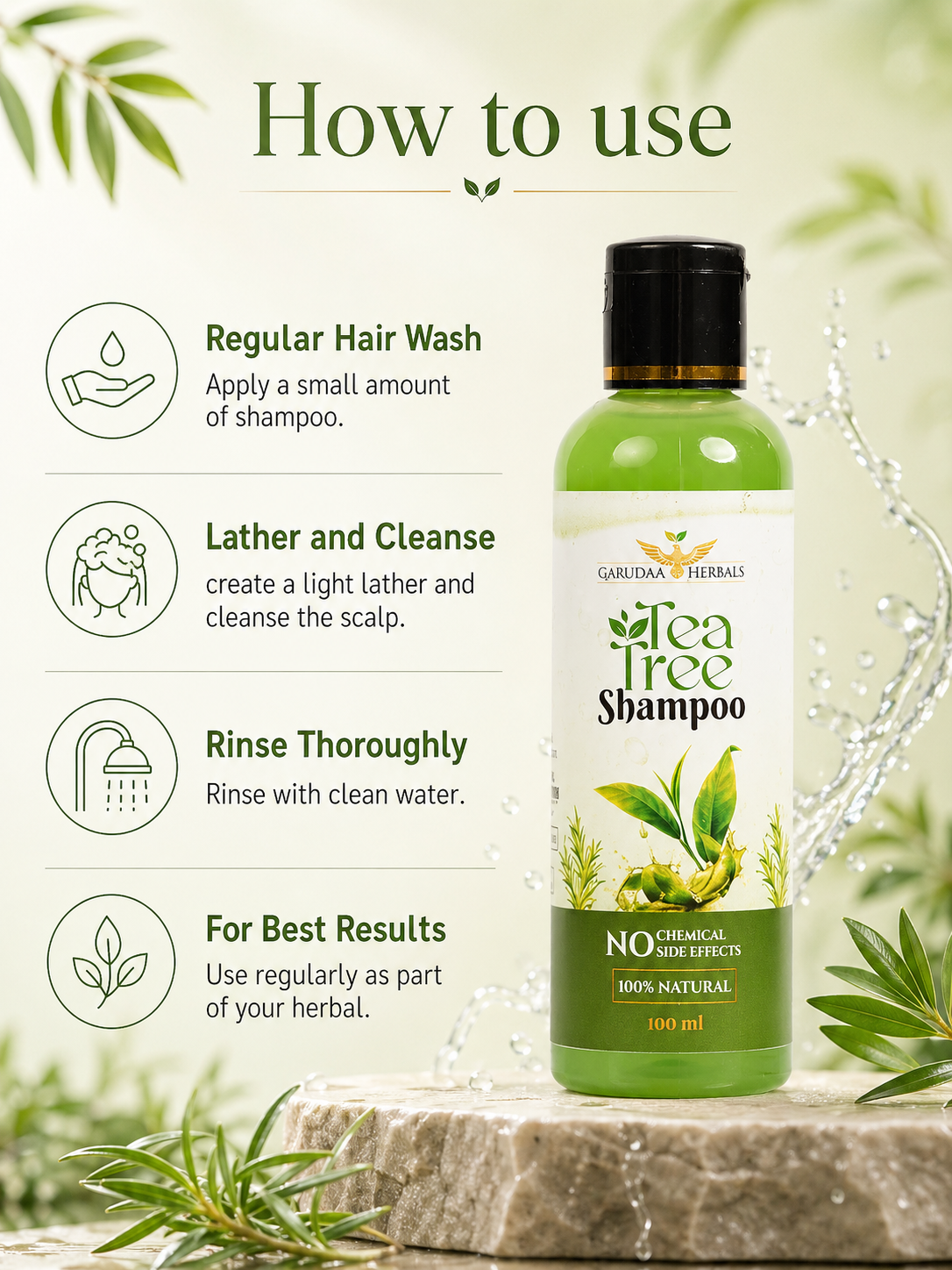 Tea Tree Herbal Shampoo – Scalp Freshness & Dandruff Care Support
