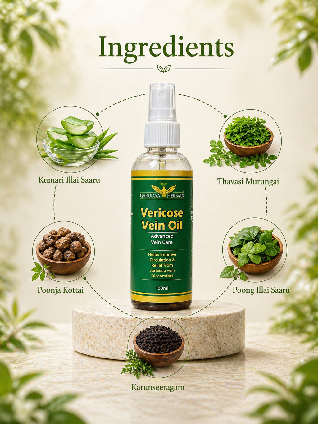 Varicose Vein Herbal Oil – Leg Comfort & Circulation Support