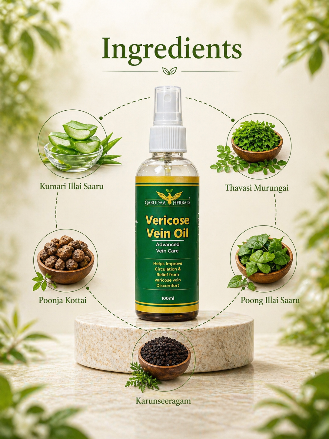 Varicose Vein Herbal Oil – Leg Comfort & Circulation Support