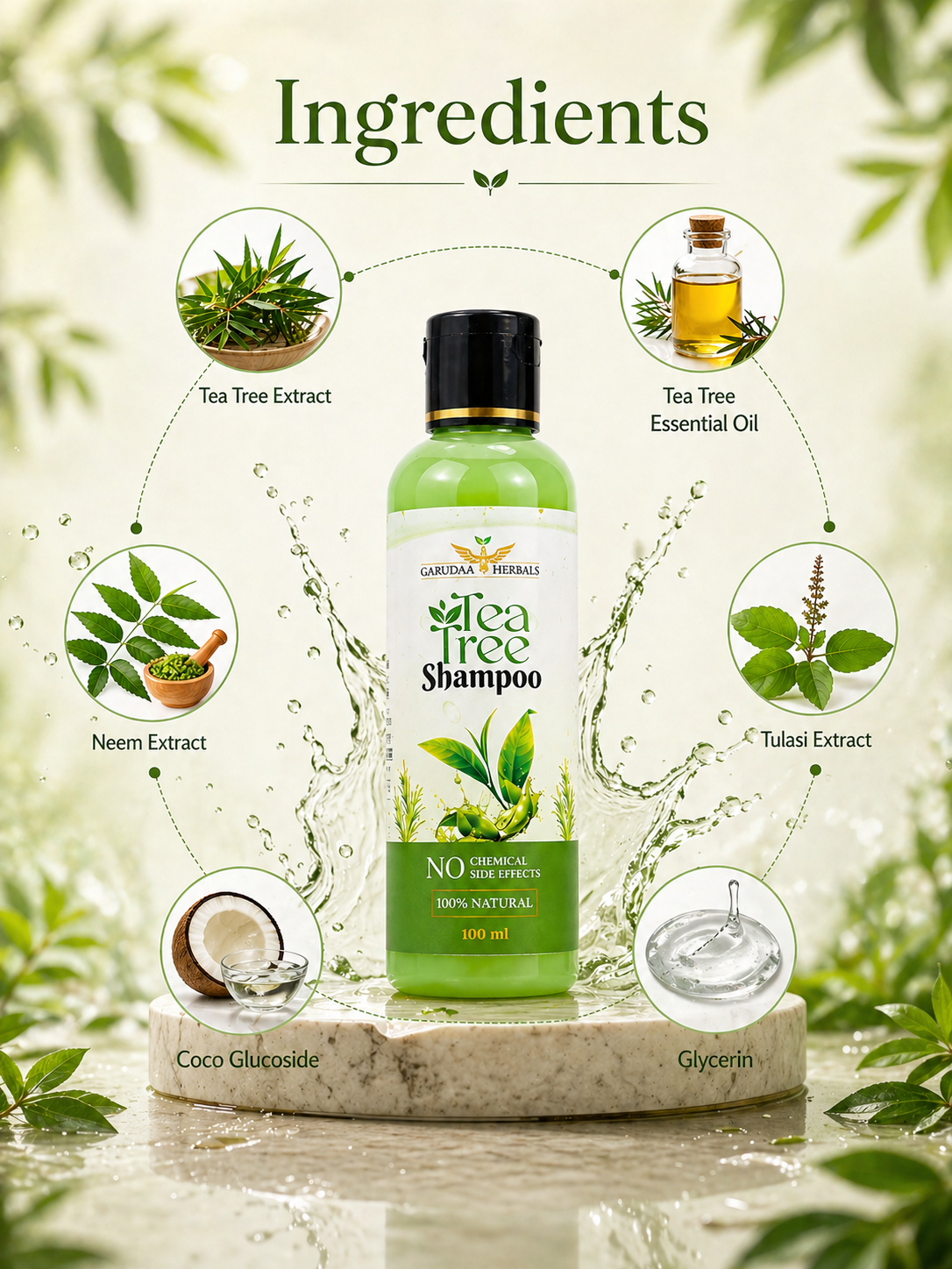 Tea Tree Herbal Shampoo – Scalp Freshness & Dandruff Care Support