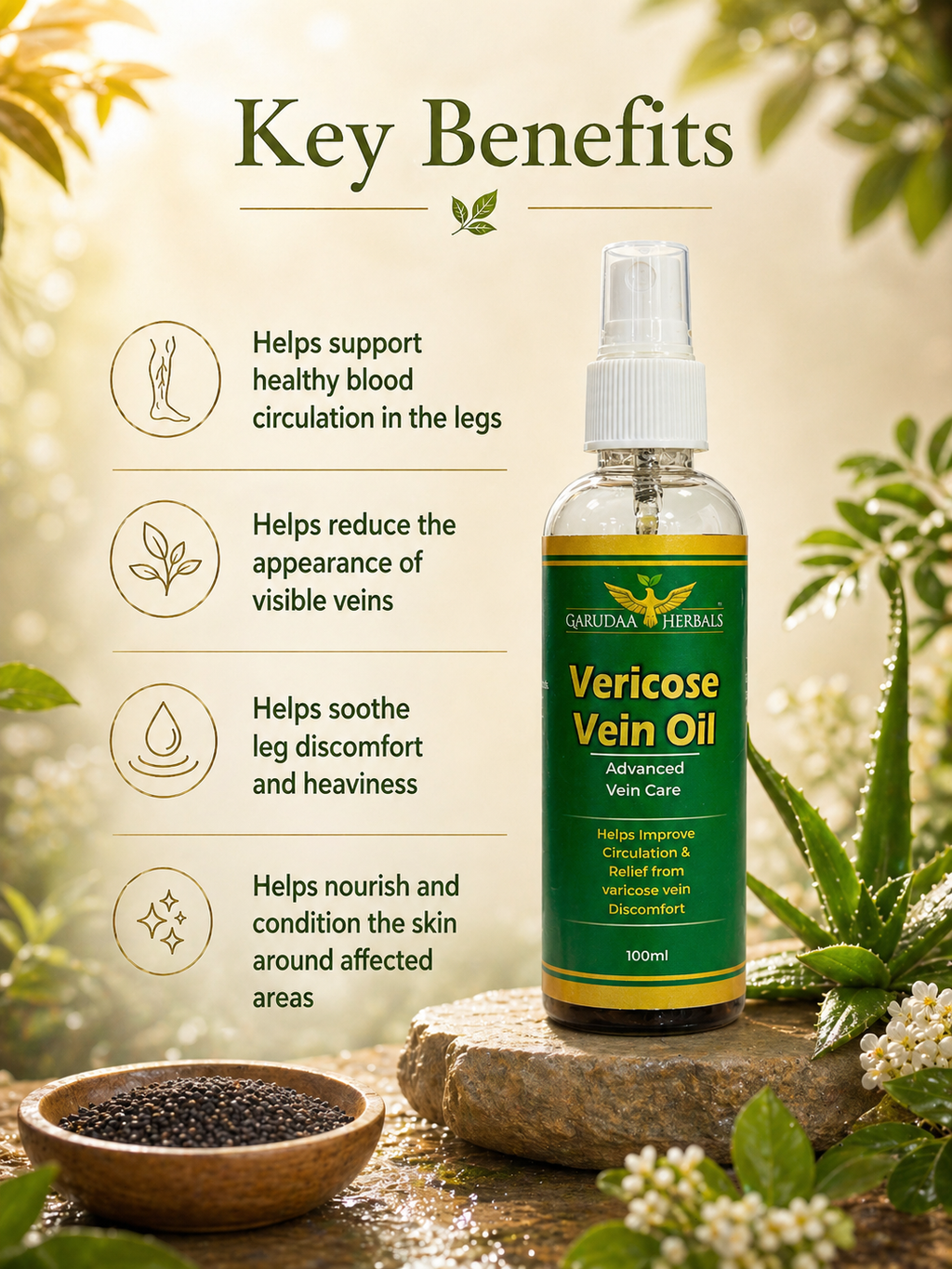 Varicose Vein Herbal Oil – Leg Comfort & Circulation Support