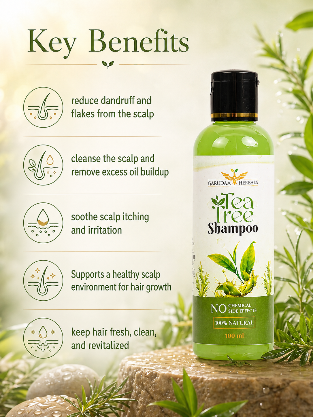 Tea Tree Herbal Shampoo – Scalp Freshness & Dandruff Care Support