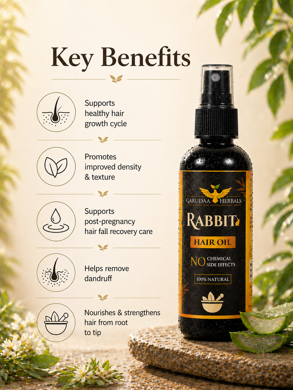 Rabbit Hair Oil – Scalp Nourishment & Strength Support